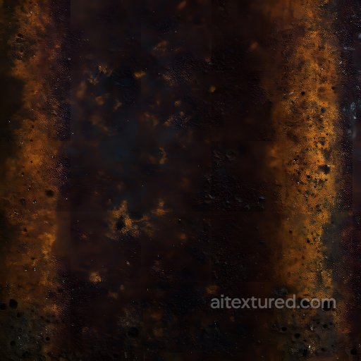 Rusted Metal Texture Featuring Dark Corrosion, Holes, and Worn Surfaces seamless Rust PBR texture