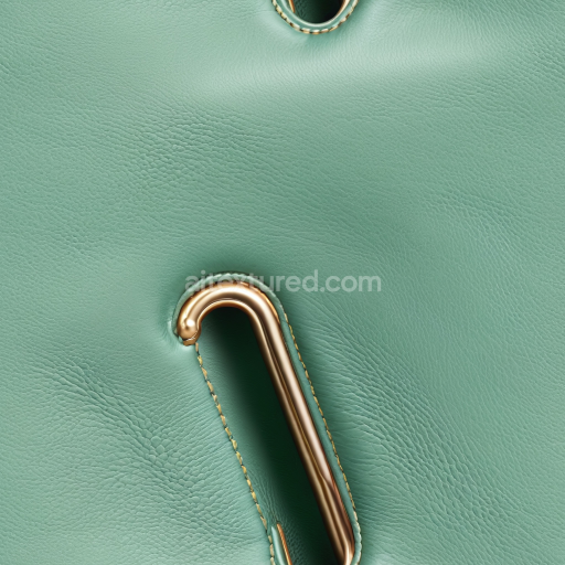 Seamless 3D PBR Smooth Mint Green Leather Texture with Subtle Grain and Stitching