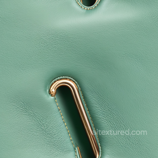 Smooth Mint Green Leather Texture with Subtle Grain and Stitching seamless Leather PBR texture