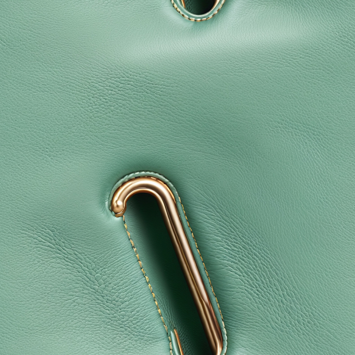 Smooth Mint Green Leather with Subtle Grain and Stitching seamless PBR texture preview