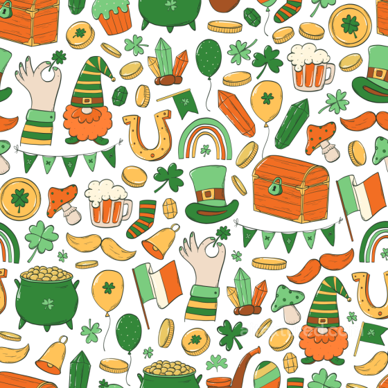 with St Patrick Digital Paper Bundle Icons & Colors St patrick digital paper bundle texture preview