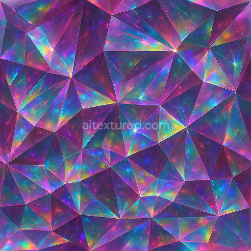 Seamless 3d texture pbr 8k spinel prismatic gemstone cut with iridescent sparkle effect and crystal twinning