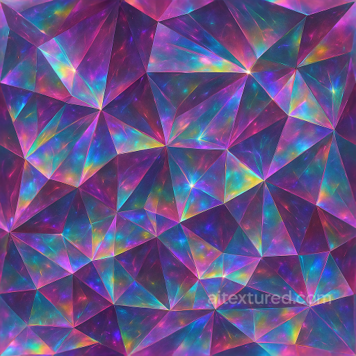 Spinel Prismatic Gemstone Cut With Iridescent Sparkle Effect And Crystal Twinning seamless Crystals PBR texture