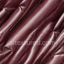 seamless Seamless 3D Burgundy Quilted Leather PBR Texture with Prominent Stitching and Smooth Grain texture 8k free download PBR