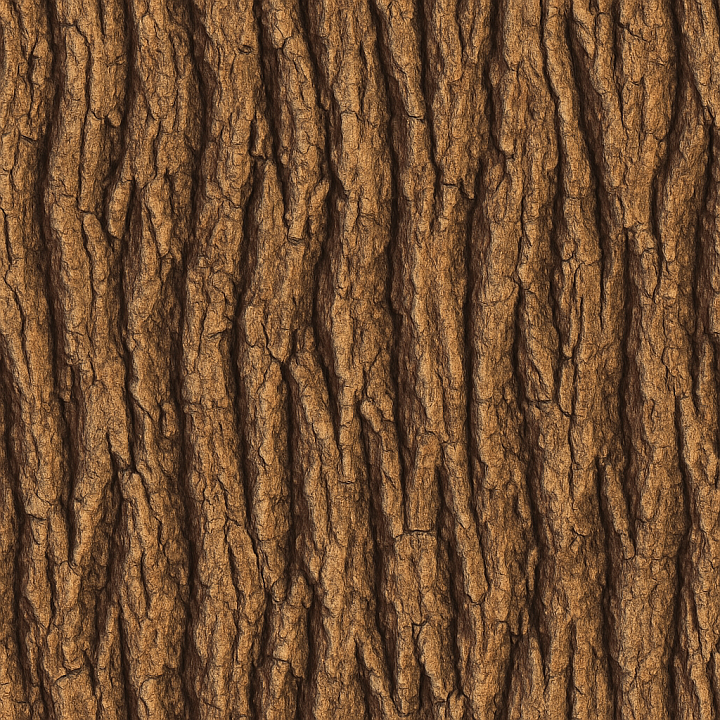 Polished Oak Bark Wood seamless PBR texture preview