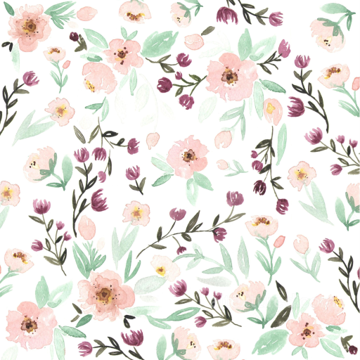 Soft Watercolor Wild Flower Pattern in Pastel Tones Seamless Texture seamless Wild Flower PBR texture