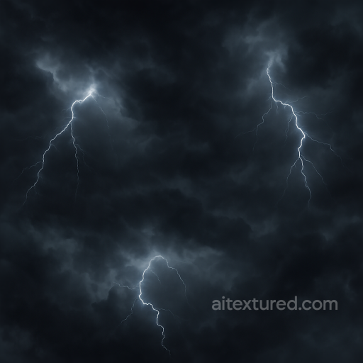 Seamless 8K PBR 3D texture of stormy sky with thunderstorm clouds and lightning effects seamless Sky PBR texture