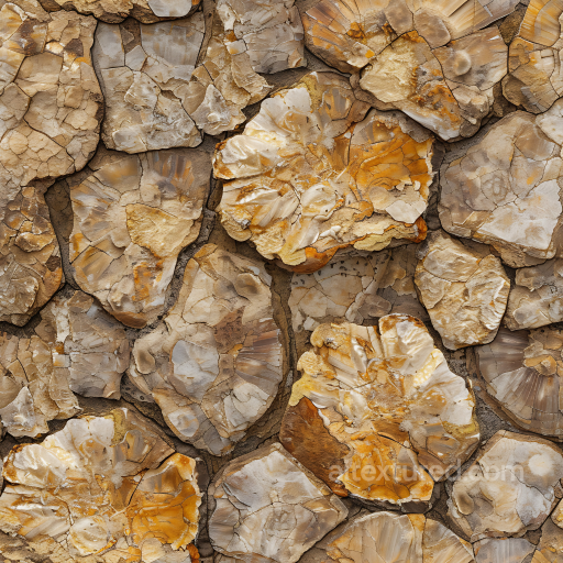 Fossil Stone Slab PBR Texture with Detailed Organic Patterns seamless Stone PBR texture
