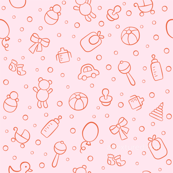 Featuring Baby Girl Themed Line Art Icons on Soft Pink Baby girl texture preview