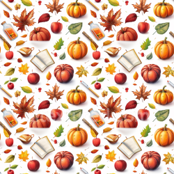 seamless Seamless 3D PBR Texture Featuring Realistic Thanksgiving Pumpkins, Leaves & Seasonal Items texture 8k free download PBR