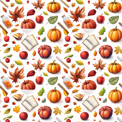 Featuring Realistic Thanksgiving Pumpkins, Leaves & Seasonal Items seamless Thanksgiving PBR texture