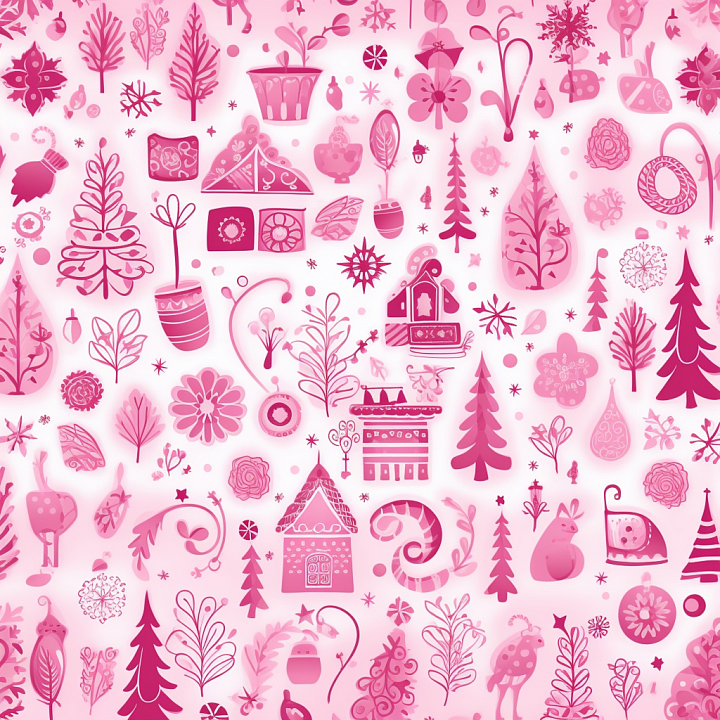 All Christmas Digital paper of Pink Christmas Digital Paper Pattern seamless PBR texture preview