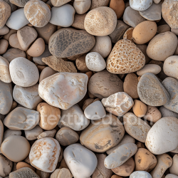 seamless Seamless 3D Stone Pebbles PBR Texture with Smooth Rounded River Rocks in Natural Earth Tones texture 8k free download PBR