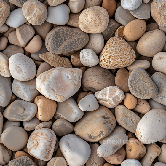 Stone Pebbles PBR Texture with Smooth Rounded River Rocks in Natural Earth Tones Stone texture preview