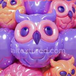 seamless Seamless 3D Inflated Vinyl Texture with Colorful Owl Panel Pattern texture 8k free download PBR