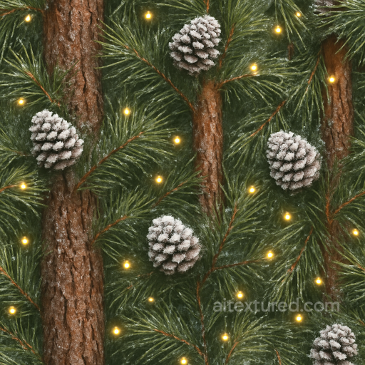Seamless 8K PBR 3D Texture of Green Pine Needle Surface for Christmas seamless Merry christmas PBR texture