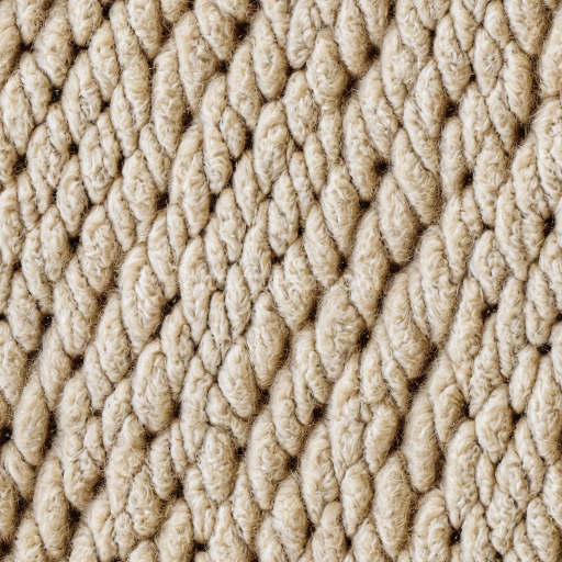 Seamless 3D Wool-Textured Leather-Like PBR Texture in Cream Beige