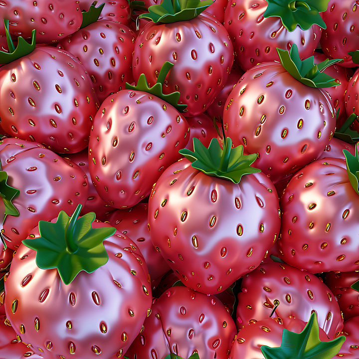 Inflated Featuring Glossy Inflated Strawberry Vinyl Panels seamless PBR texture preview
