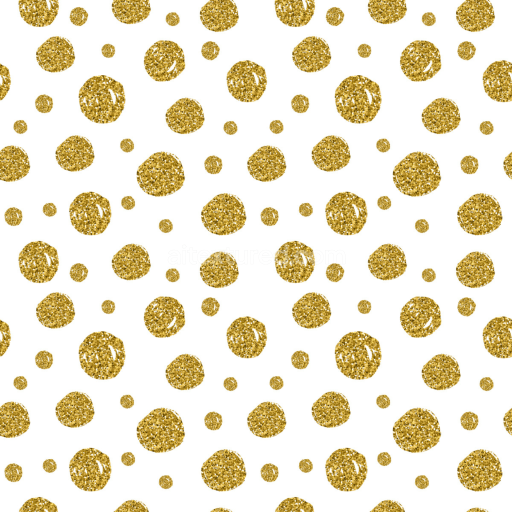 Seamless 3D PBR Texture of White Fabric with Shiny Gold Glitter Dots