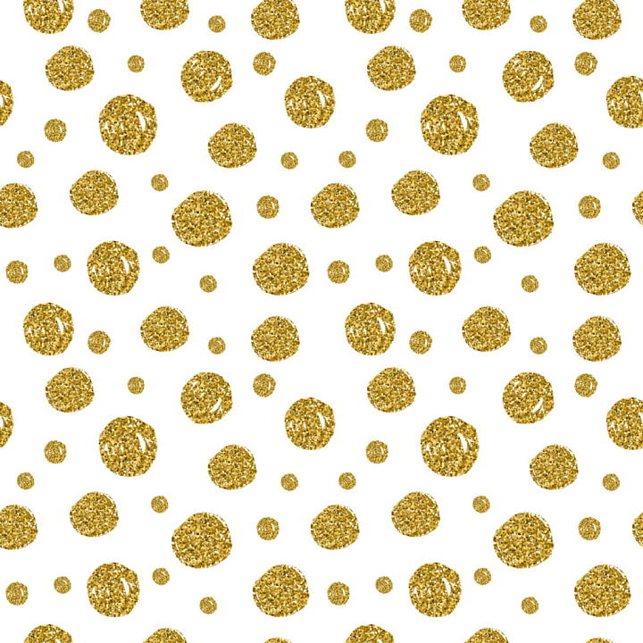 White & Gold of White Fabric with Shiny Gold Glitter Dots seamless PBR texture preview