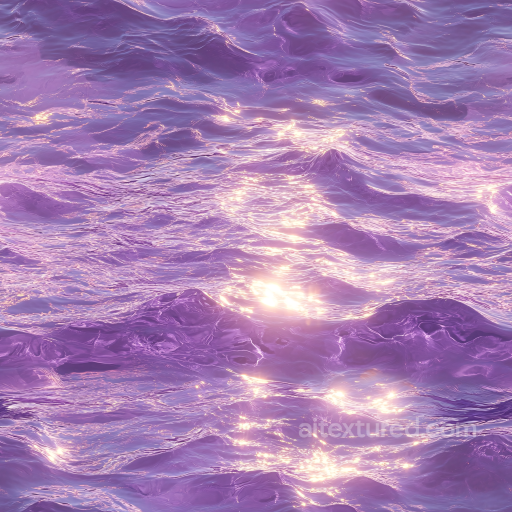 Water PBR Texture with Stylized Purple Ocean Waves and Reflective Highlights seamless Water PBR texture