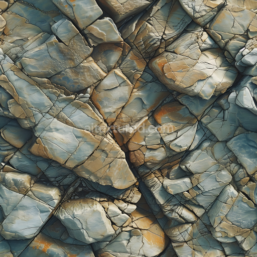 Seamless 3D PBR Texture of Weathered Rock Cliffs with Cracks and Earthy Tones