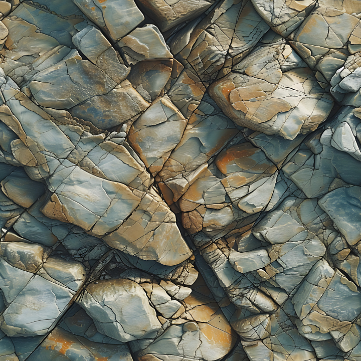 Stone of Weathered Rock Cliffs with Cracks and Earthy Tones seamless PBR texture preview
