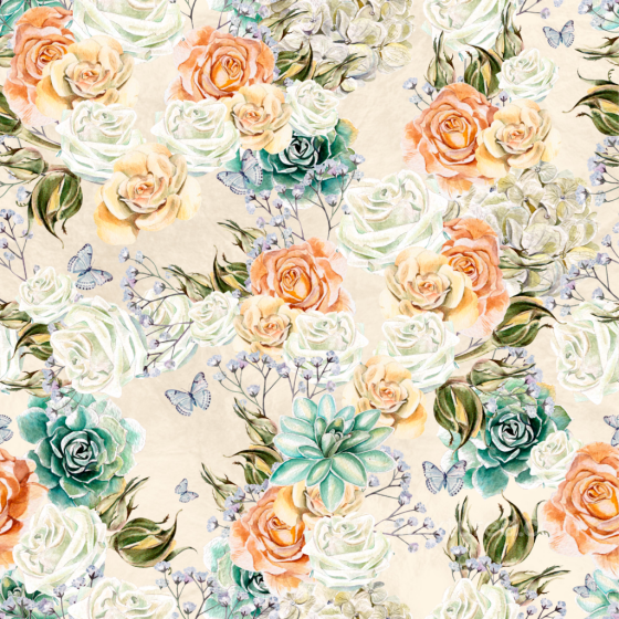 with Watercolor Floral Pattern in Soft Pastels Flower texture preview