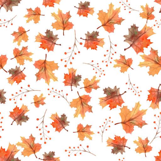 Featuring Autumn Leaves and Berry Branches Pattern seamless Autumn Leaves  PBR texture