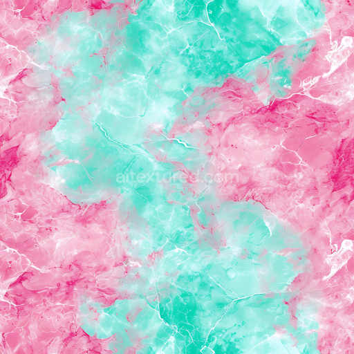 Seamless 3D Baby Pink and Mint Polished Marble PBR Texture with Soft Veins