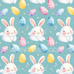 seamless Seamless 3D PBR Texture Featuring Playful Easter Bunnies and Colorful Eggs texture 8k free download PBR