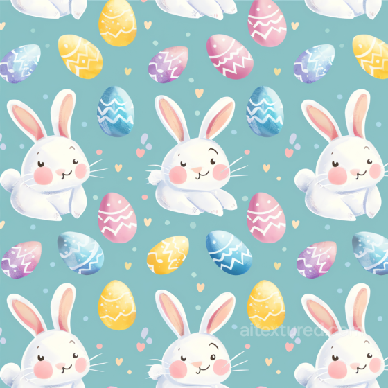 Featuring Playful Easter Bunnies and Colorful Eggs All Easter Digital paper texture preview