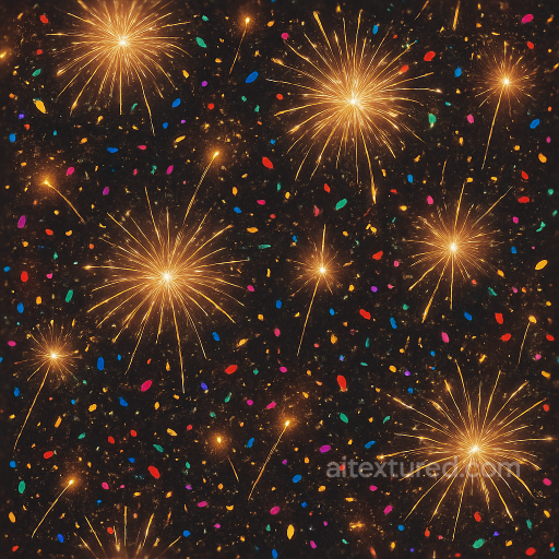 Sparkling Fireworks Celebration Glow For New Year seamless New Year PBR texture