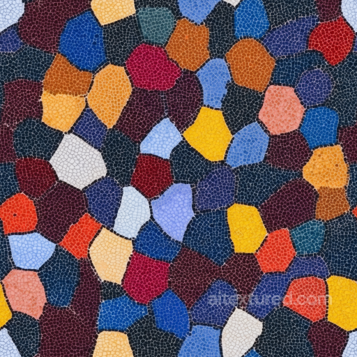 Mosaic PBR Texture Featuring Vibrant Irregular Stone Chips seamless Mosaic PBR texture