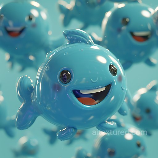 Inflated Glossy Blue Vinyl Texture with Rounded Bubble Panels seamless Inflated PBR texture