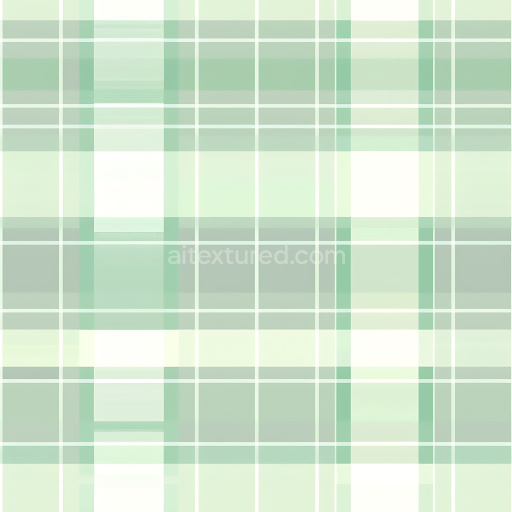 Seamless 3D PBR Texture of Soft Green and White Plaid Fabric Pattern