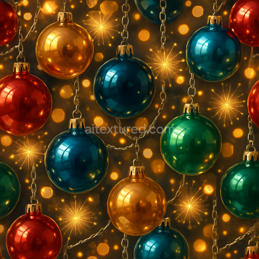 Seamless 3d texture pbr 8k glossy enamel festive baubles shining beads
