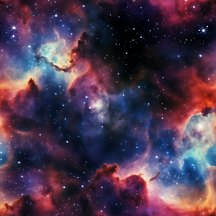 Space Featuring Rich Nebula Clouds and Starfield seamless PBR texture preview