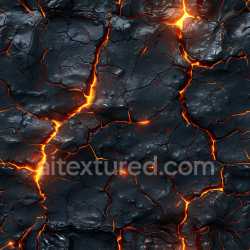 seamless Seamless 3D Cracked Volcanic Lava Rock PBR Texture with Fiery Glow texture 8k free download PBR
