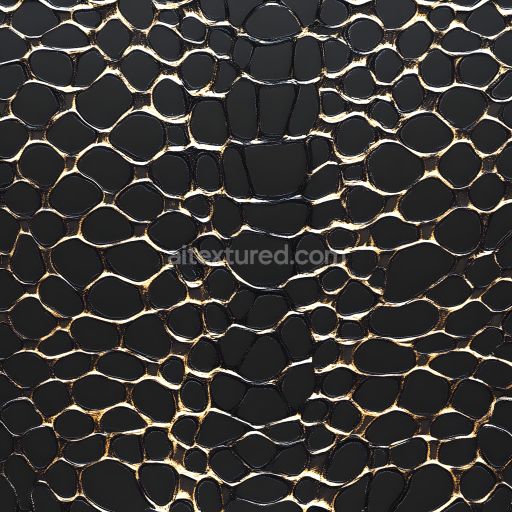 Seamless 3D Stylized Reptilian Skin PBR Texture with Glossy Organic Cells