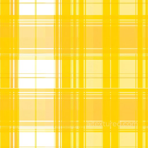 Seamless 3D PBR Texture of Bright Yellow and White Plaid Fabric Pattern texture preview