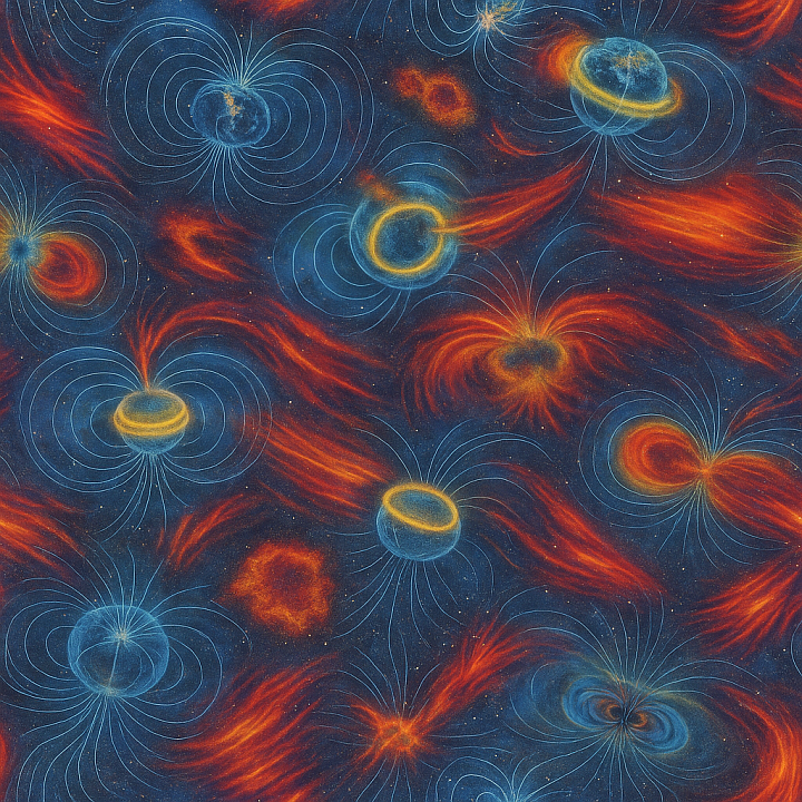 Magnetic Field Lines With Magnetosphere And Radiation Belt Effects seamless PBR texture preview