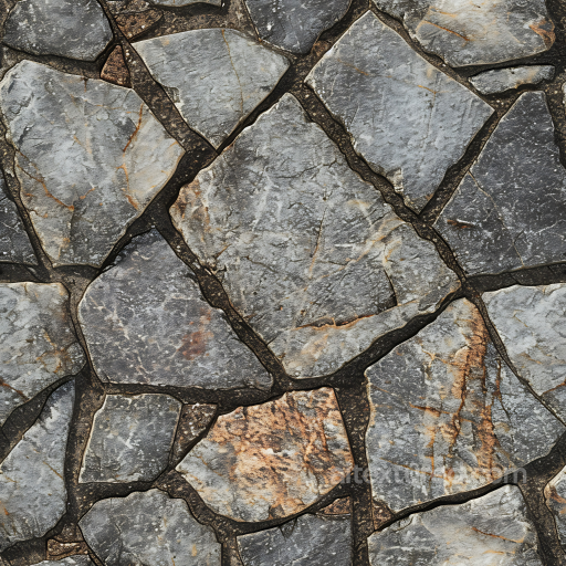 Natural Cracked Stone Pavement Seamless Texture with Earthy Tones seamless Stone PBR texture