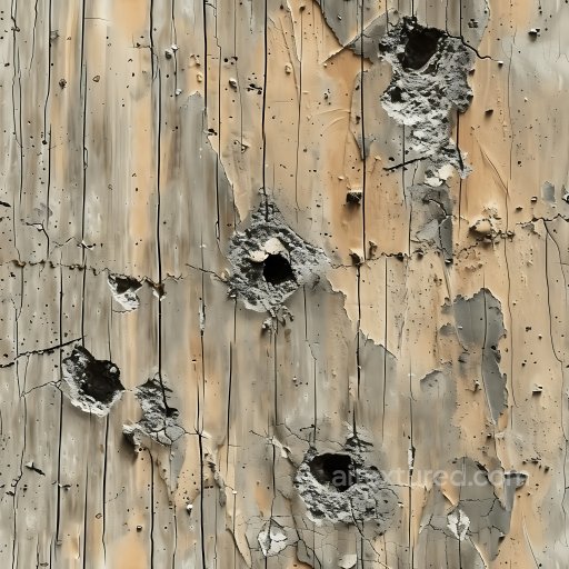 cracked plaster and holes PBR texture in beige and gray tones seamless Cracked & Holes PBR texture