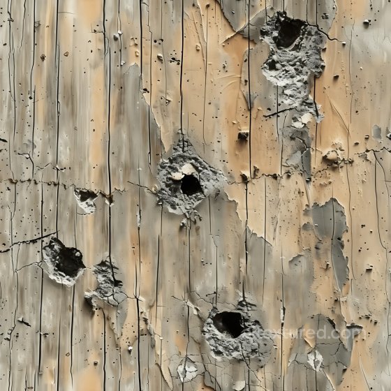 cracked plaster and holes PBR texture in beige and gray tones Cracked & Holes texture preview