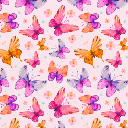 seamless Seamless 3D PBR Watercolor Butterfly Fabric Texture with Vibrant Hand-Painted Insect Motifs texture 8k free download PBR