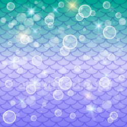 seamless Seamless 3D PBR Mermaid Scale Texture Featuring Gradient Blues and Floating Bubbles texture 8k free download PBR