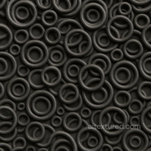 Rubber O Ring Assortment Surface seamless Rubber PBR texture