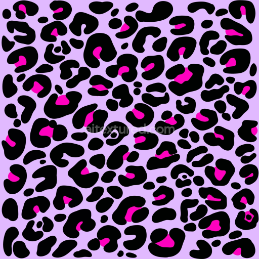 Seamless 3D PBR Neon Pink and Black Leopard Print Fabric Texture