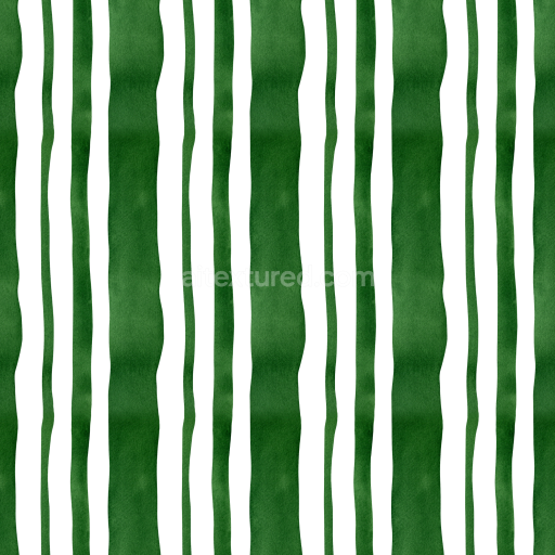 Seamless 3D PBR Watercolor Green Stripes Fabric Texture with Soft Organic Lines